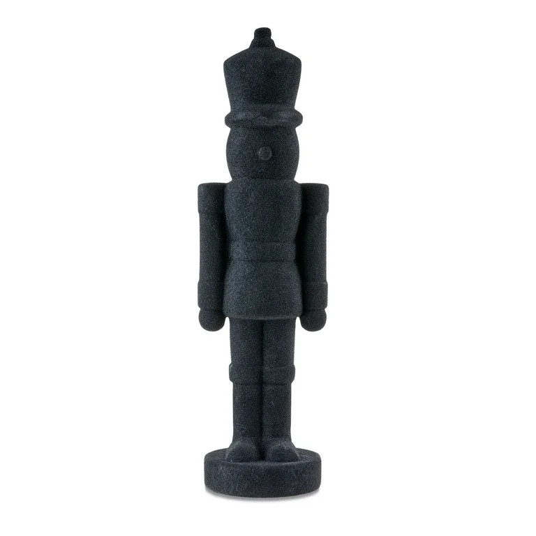 Black Flocked Nutcracker Decoration, 27", by Holiday Time - Walmart.com | Walmart (US)