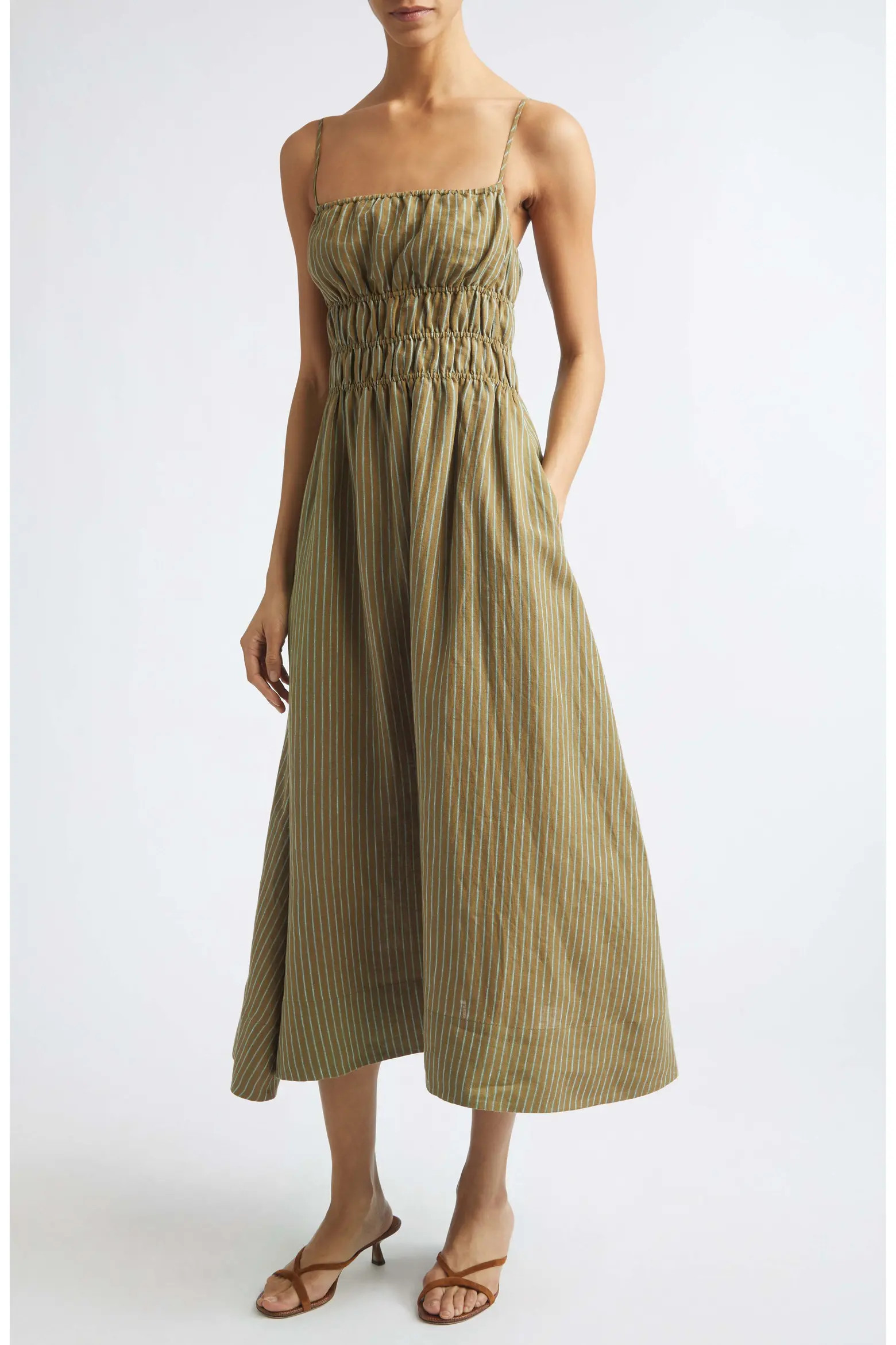 Ayla Linen Midi Sundress (Women) | Nordstrom | Nordstrom