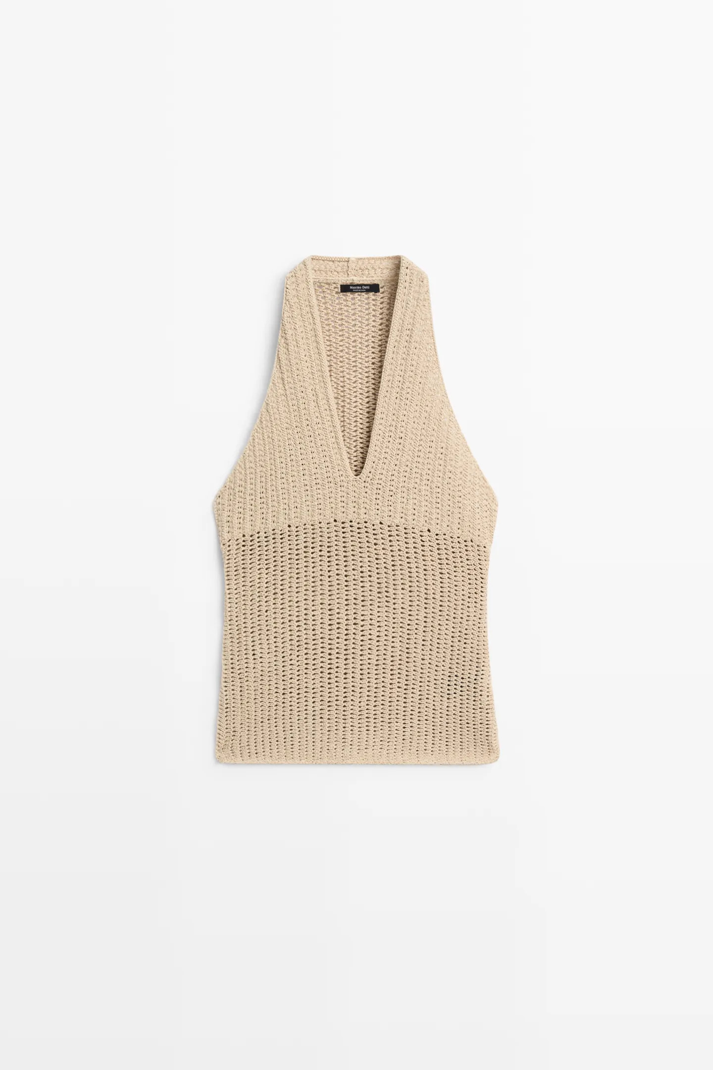 COTTON-BLEND CROCHET KNIT TOP | Massimo Dutti UK
