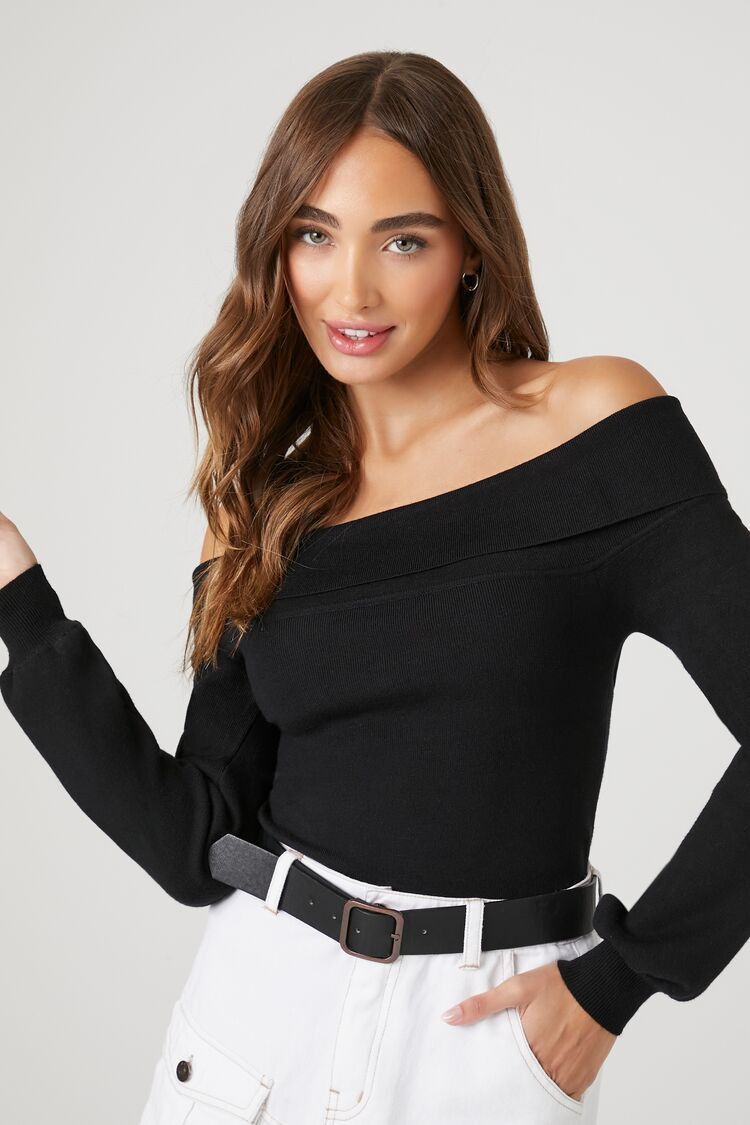 Fitted Off-the-Shoulder Sweater | Forever 21 (US)