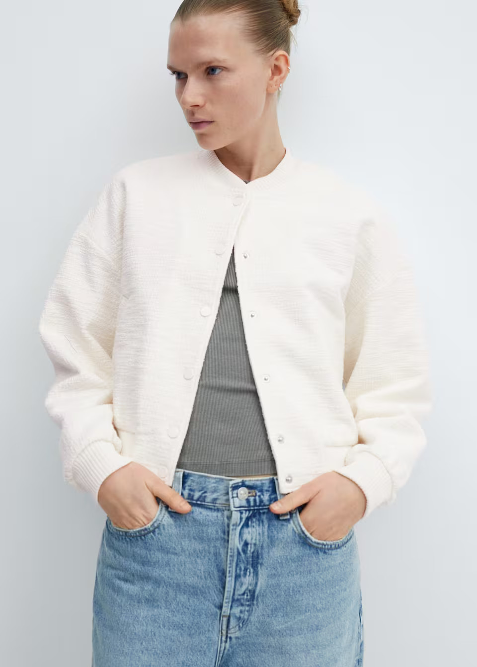 Tweed bomber jacket -  Women | Mango United Kingdom | MANGO (UK)