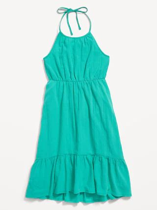 Fit & Flare Halter Midi Dress for Girls | Old Navy (US)