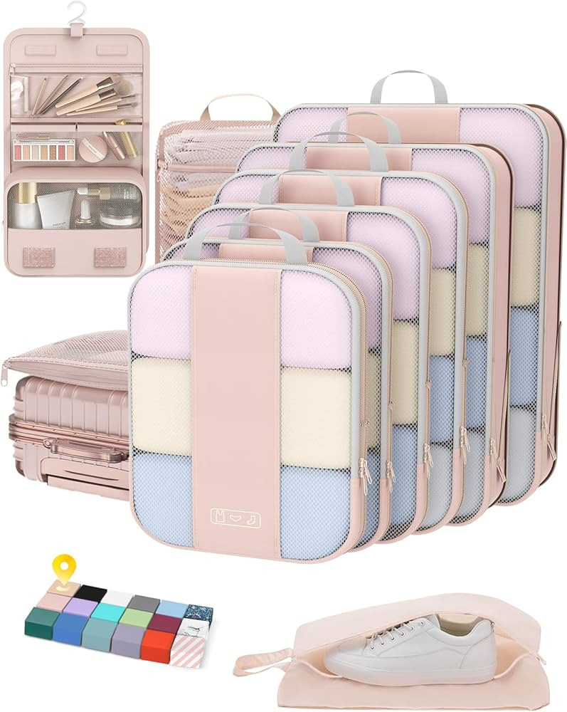 10 Set Compression Packing Cubes for Travel Women Mom,OlarHike Luggage Clothes Storage Gifts for ... | Amazon (US)
