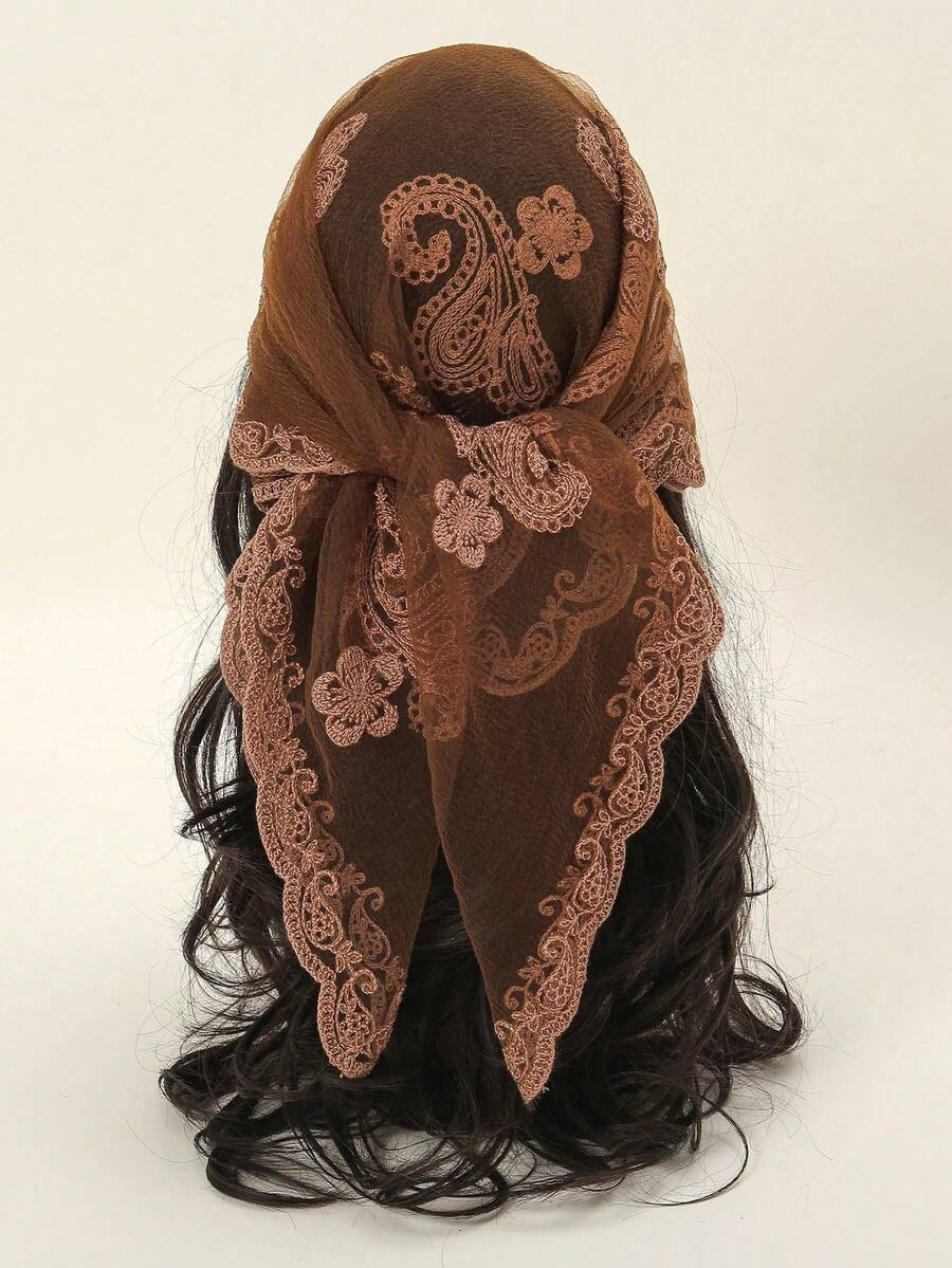 1pc Women Fashion Embroidered Bandana Square Scarf For Dress | SHEIN