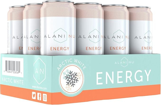 Alani Nu Sugar-Free Energy Drink, Pre-Workout Performance, Arctic White, 12 oz Cans (Pack of 12) | Amazon (US)