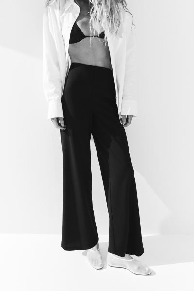 Jersey Pants - High waist - Long - Black - Ladies | H&M US | H&M (US + CA)