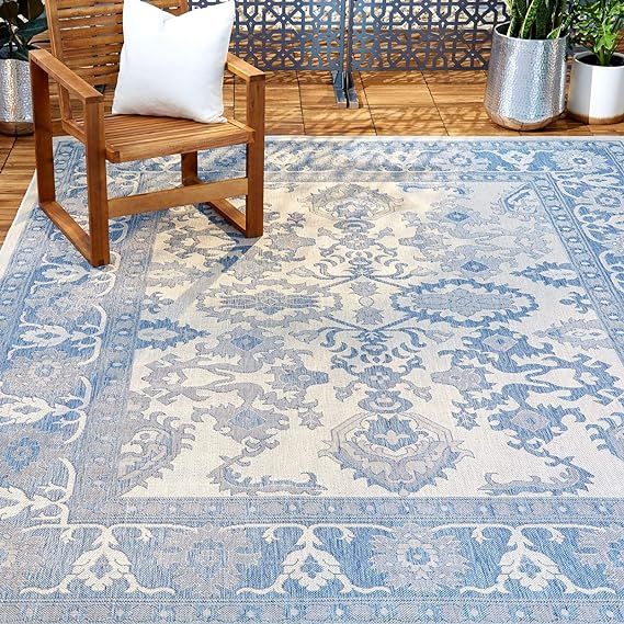 Home Dynamix Nicole Miller Patio Country Ayana Indoor/Outdoor Area Rug, 7'9"x10'2", Traditional G... | Amazon (US)