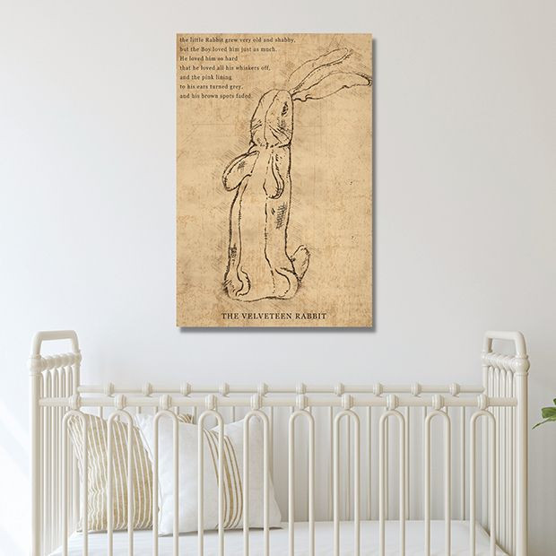 Velveteen Rabbit Quote Print Canvas Wall Art | Antique Farm House