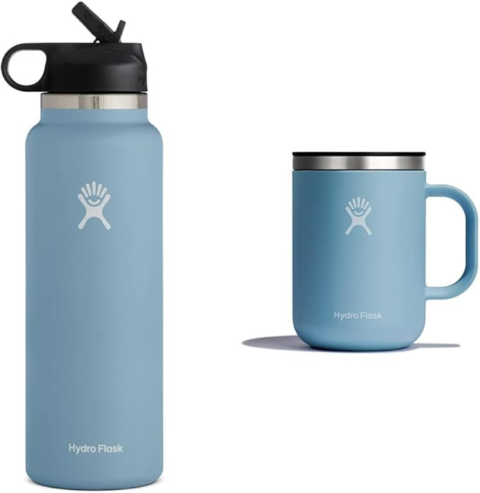 Hydro Flask Wide Mouth Straw Lid - Stainless Steel Reusable Water Bottle - Vacuum Insulated, Dis... | Amazon (US)