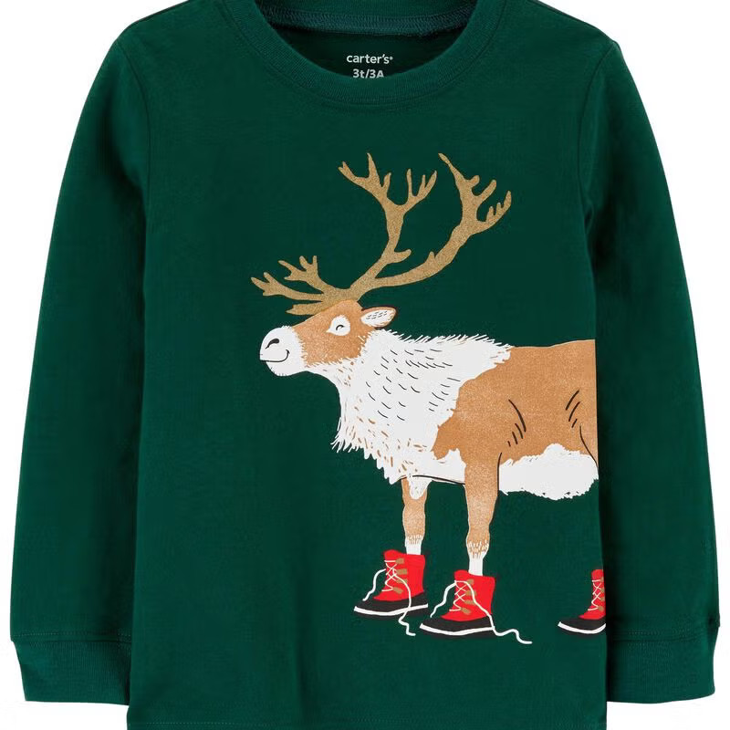 Toddler Christmas Reindeer Jersey Tee | Carter's