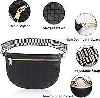 Woven Crossbody Bags for Women Leather Belt Bum Sling Purse Fanny Waist Pack Chest Shoulder Bag f... | Amazon (US)