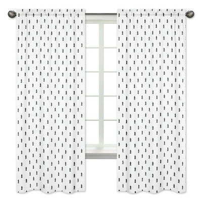 Sweet Jojo Designs Window Panels - Triangle Tree/Bear Mountain - Black - 2pk | Target