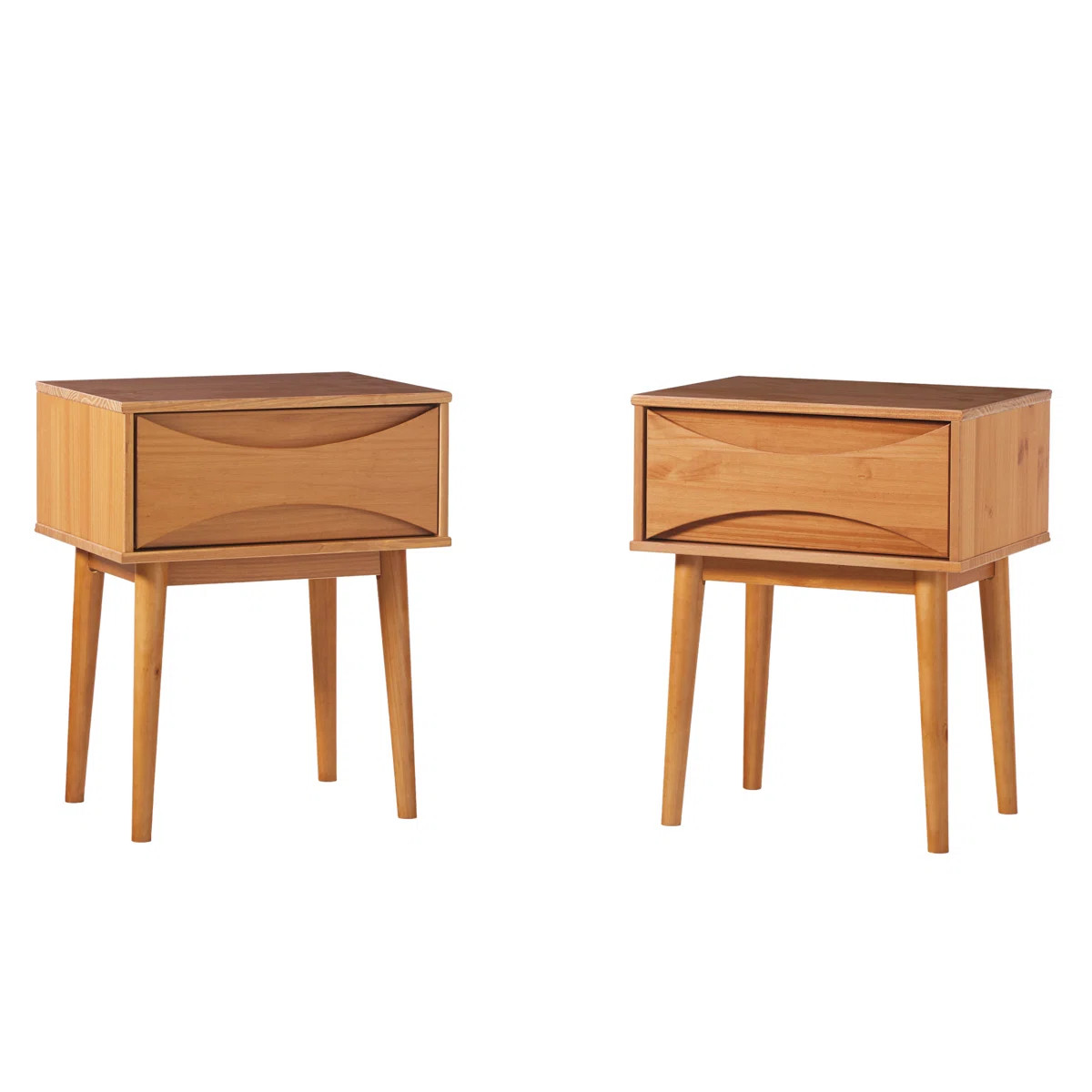 Chastina 1-Drawer Solid Wood Nightstands (Set of 2) | Wayfair North America