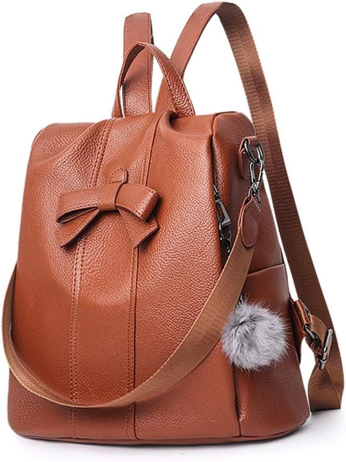 Huabor Womens Bag Backpack Purse PU Leather Zipper Bags Fashion Casual Rucksack Satchel and handb... | Amazon (US)