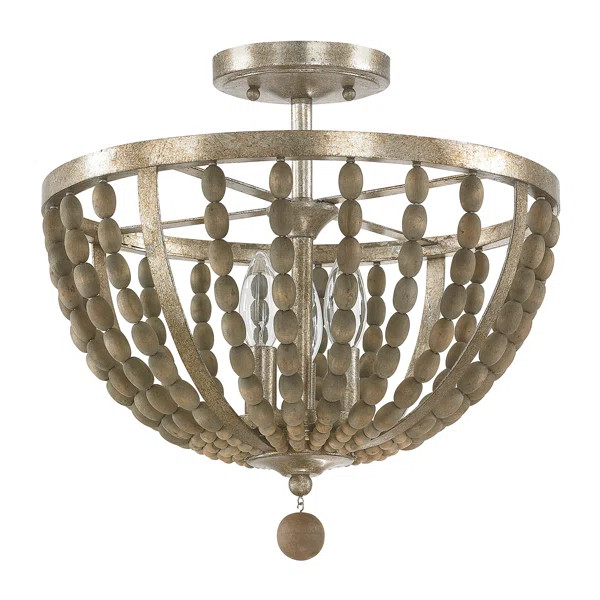 Badgett 3 - Light 15" Chandelier Style Bowl Semi Flush Mount | Wayfair North America
