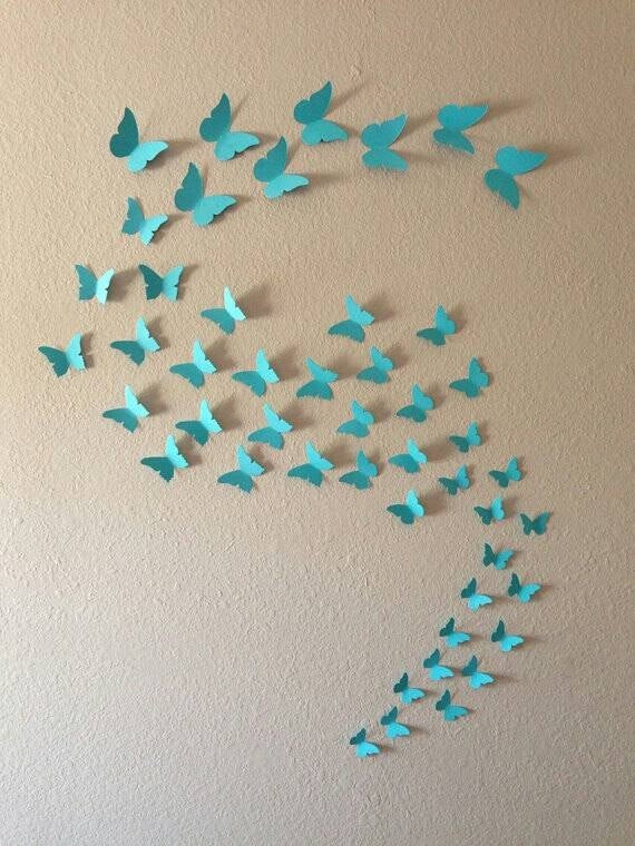 3D Wall Art. Wall decals. Wall stickers. 3d Butterflies. Choose From 48 Colors | Etsy (US)