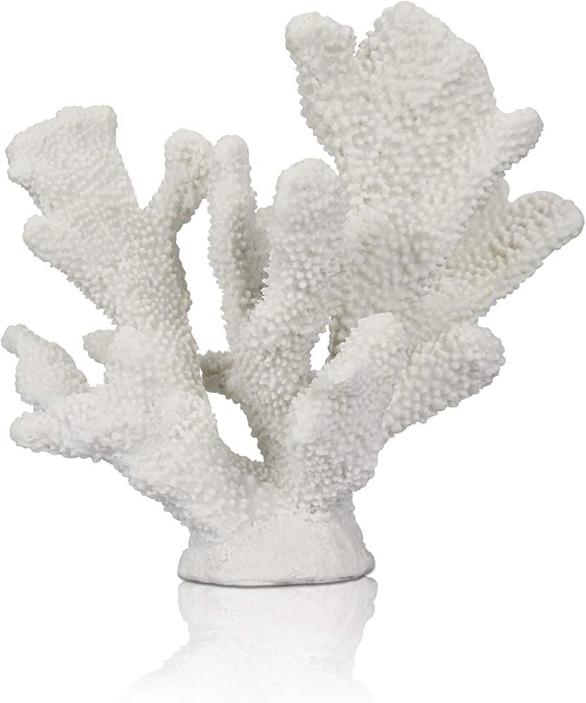 ALIWINER White Coral Decor White Coral Reef, Faux Artificial Coral Statue, Nautical Decor for Bea... | Amazon (US)