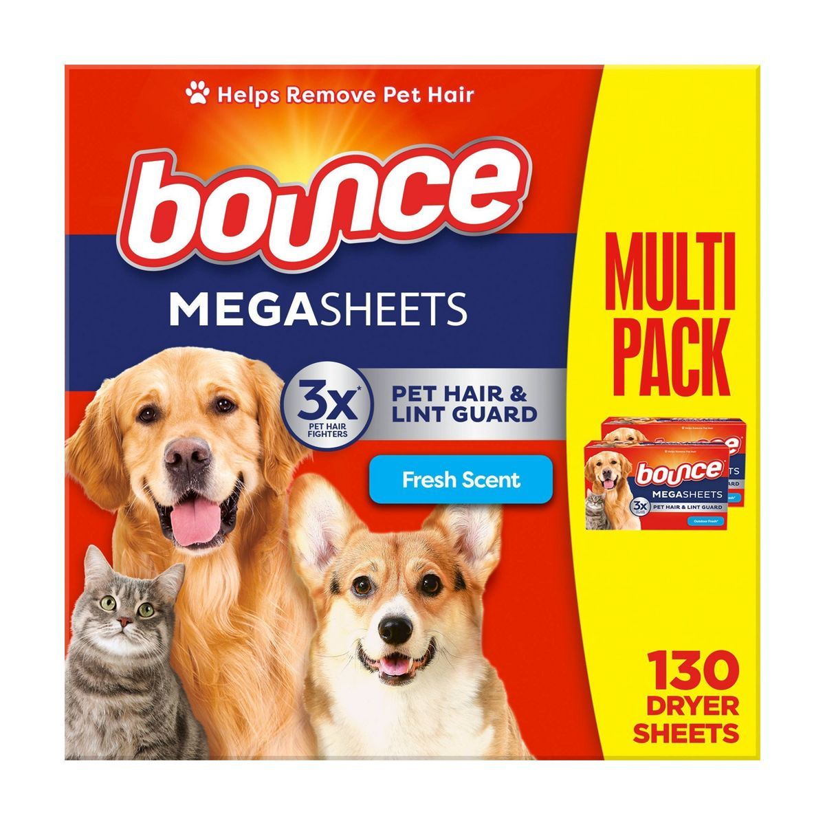 Bounce Pet Hair and Lint Guard Mega Dryer Sheets - Fresh | Target