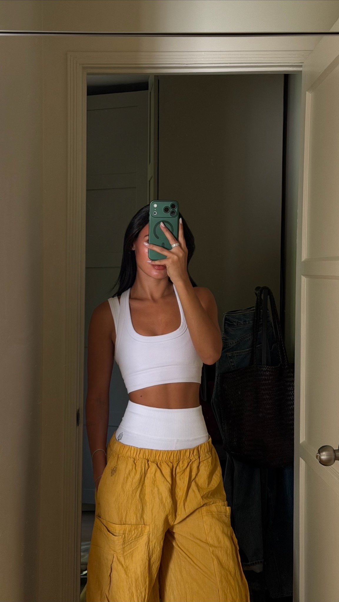 free people active wear ootd | FP movement free people white sports bra + biker shorts & yellow pants

#LTKdayinmylife #LTKfitnessgoals #LTKootd