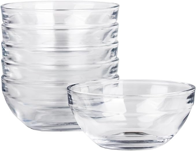 4.4 oz Clear Glass Bowl, Mini Prep Dish for Salt and Spices, Microwave and Dishwasher Safe, Stack... | Amazon (US)