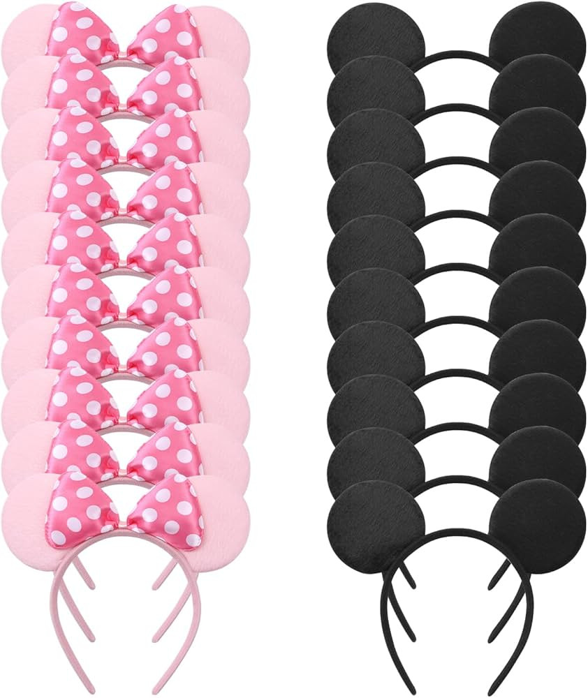20 PCS Mouse Ears Headbands for Birthday Party Theme Park Costume Play Celebration for Boys and G... | Amazon (US)