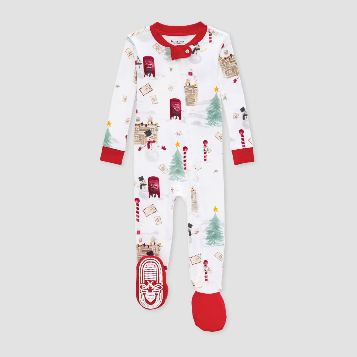 Burt's Bees Baby® Baby Organic Cotton Tight Fit Holiday Footed Pajama | Target