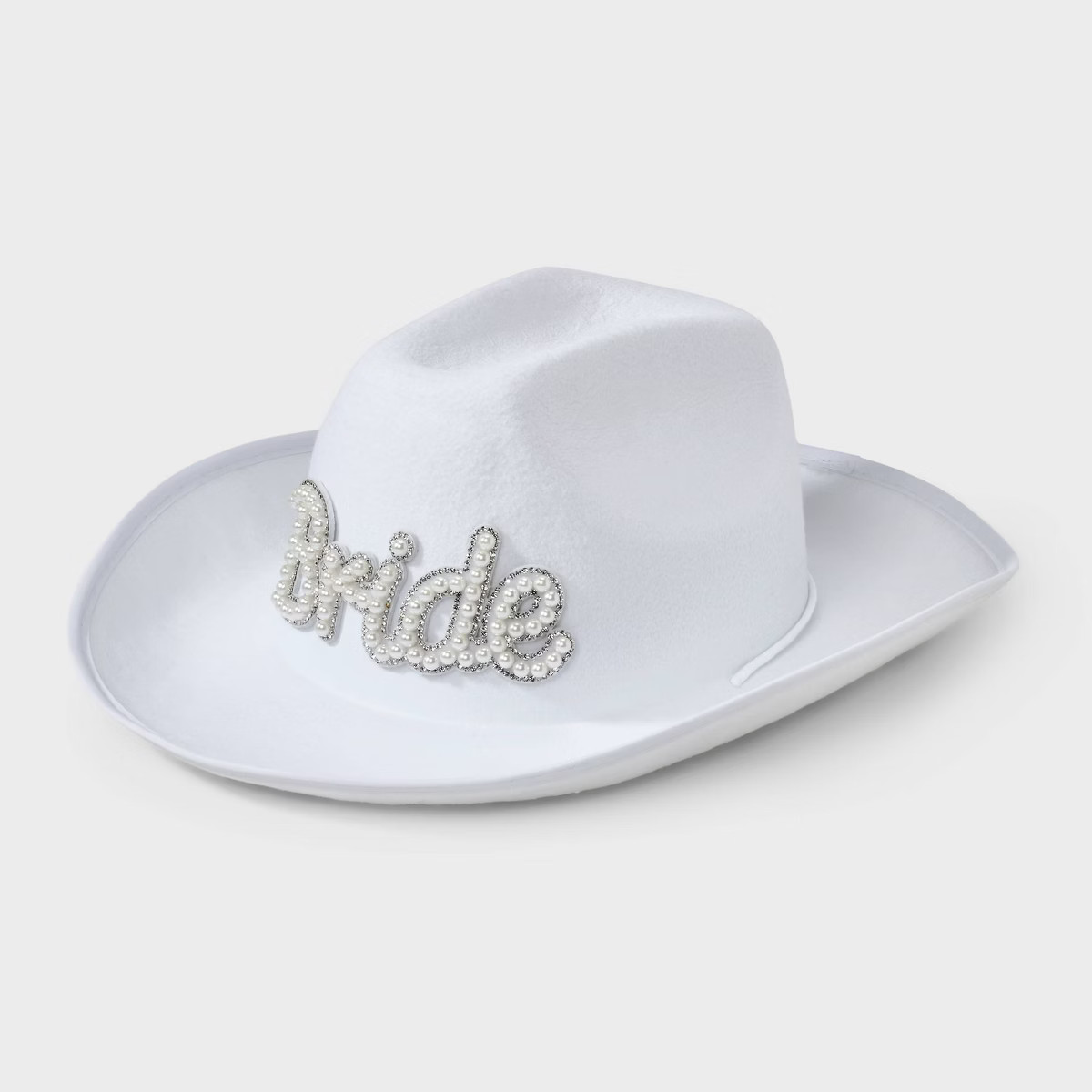 Bride Pearl and Rhinestone Cowboy Hat - White | Target