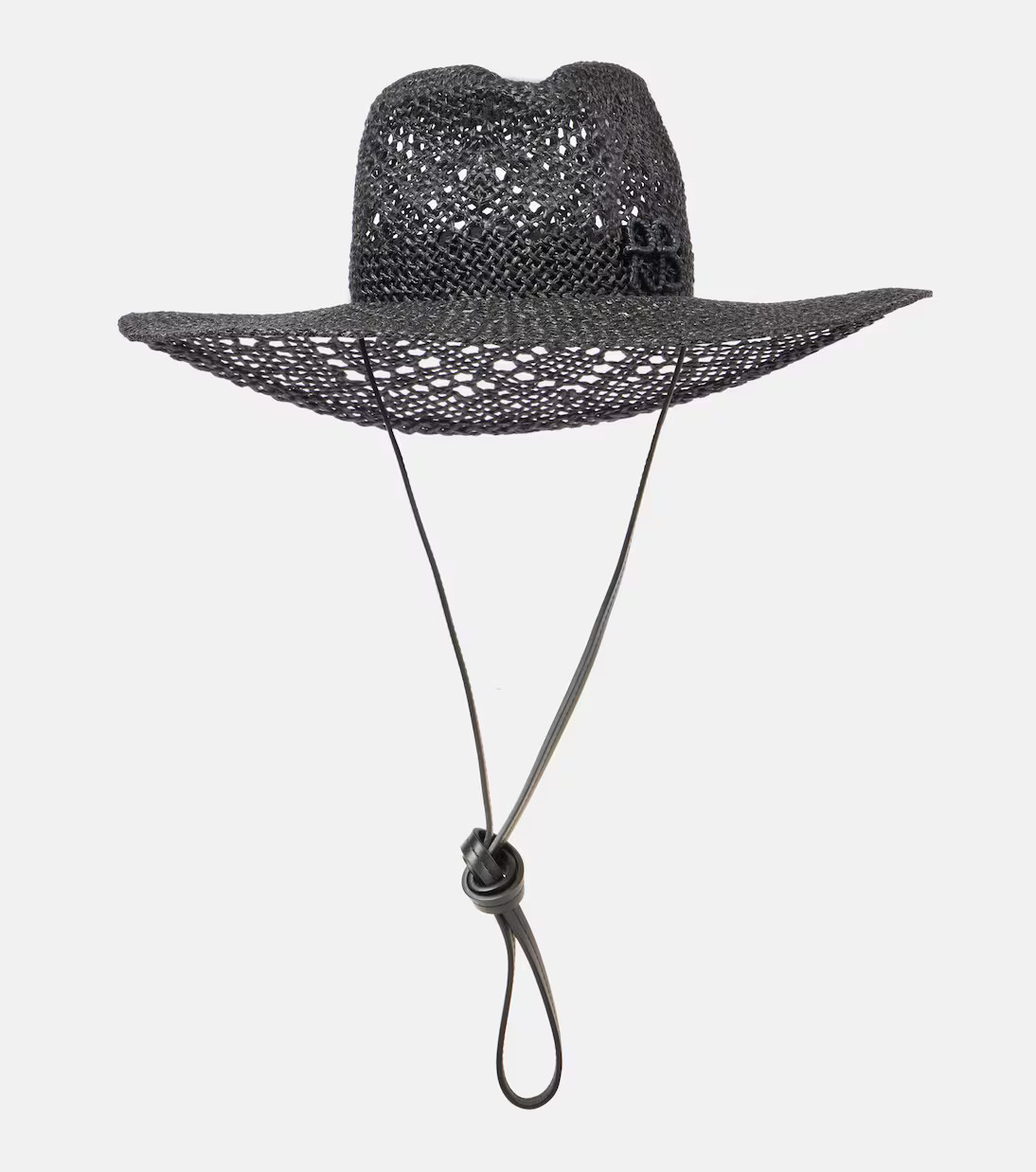 Logo leather-trimmed straw fedora | Mytheresa (US/CA)