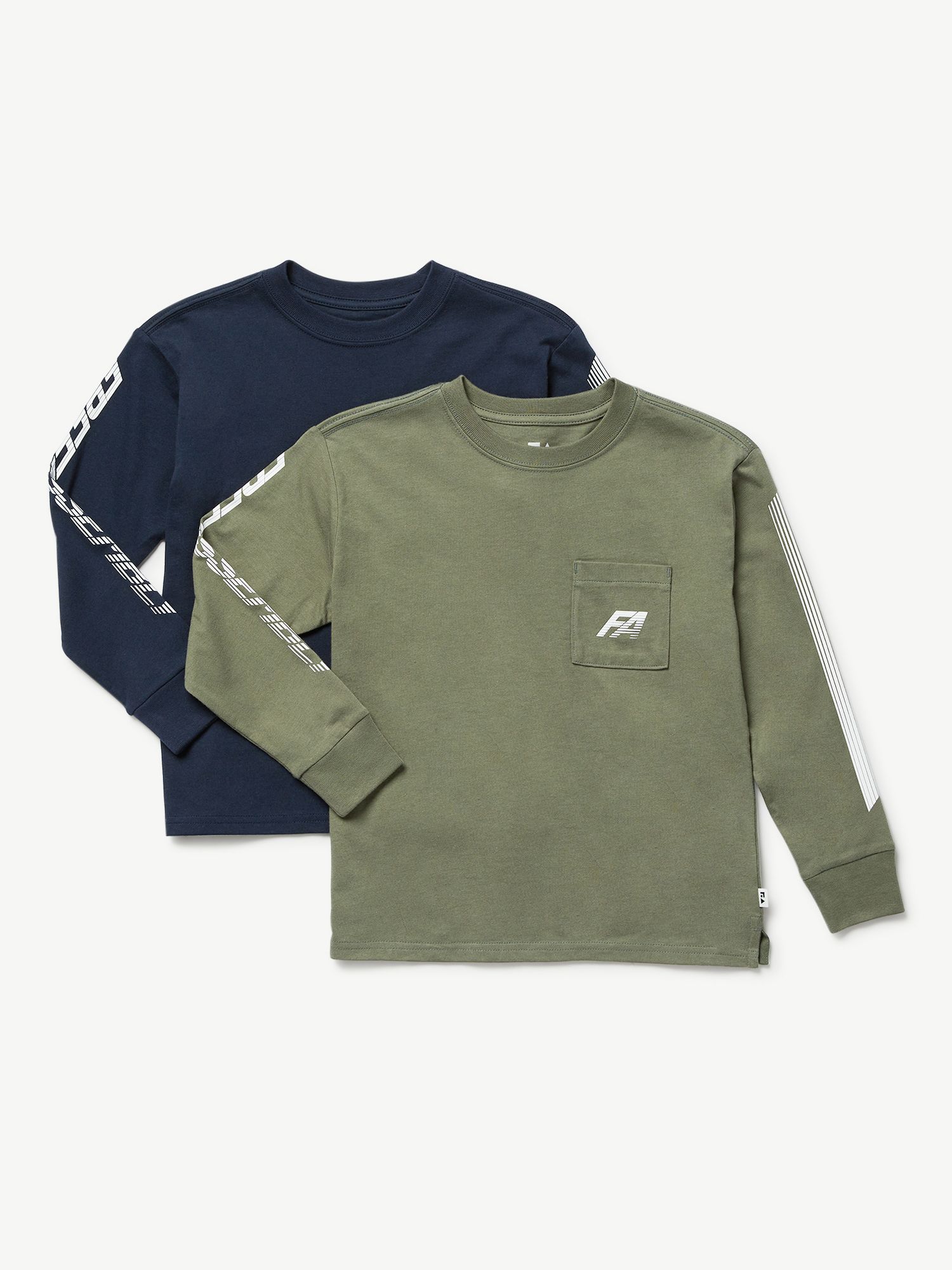 Free Assembly Boys Long Sleeve Graphic T-Shirt, 2-Pack, Sizes 4-18 - Walmart.com | Walmart (US)