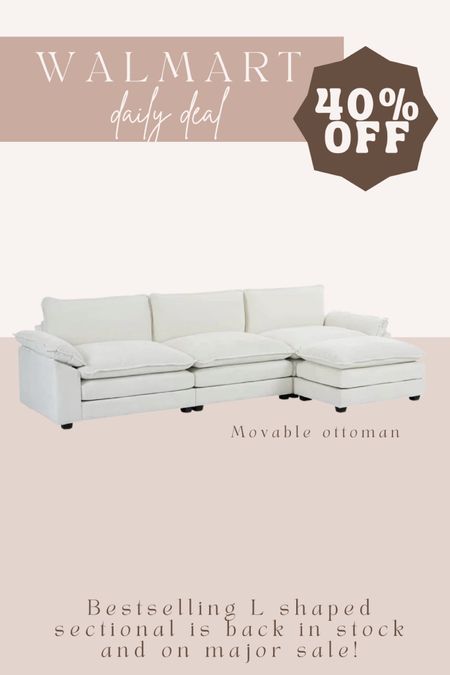 Bestselling walmart couch with L shape sectional is finally back in stock and on major sale for Memorial Day!

#LTKSeasonal #LTKSaleAlert #LTKHome