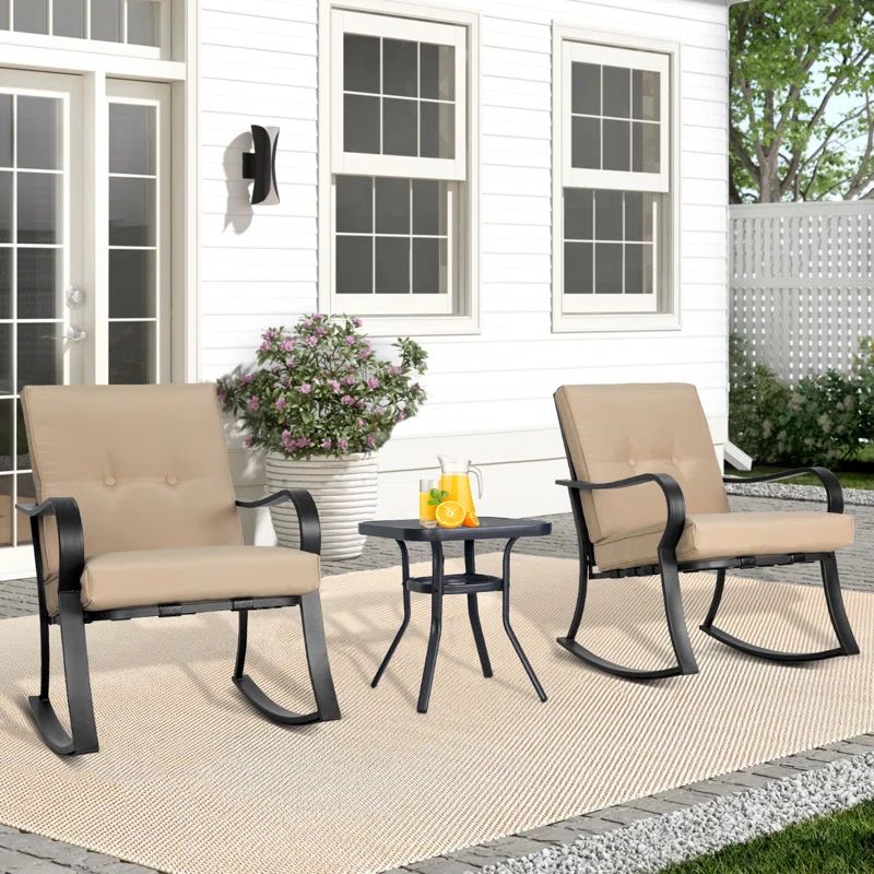 Gros Metal 2 - Person Bistro Set with Cushions | Wayfair North America