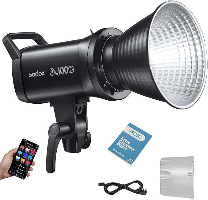 Godox SL100D LED Video Light 100W CRI96 TLCI97 5600K Daylight Balanced Continuous Output Lighting... | Amazon (UK)