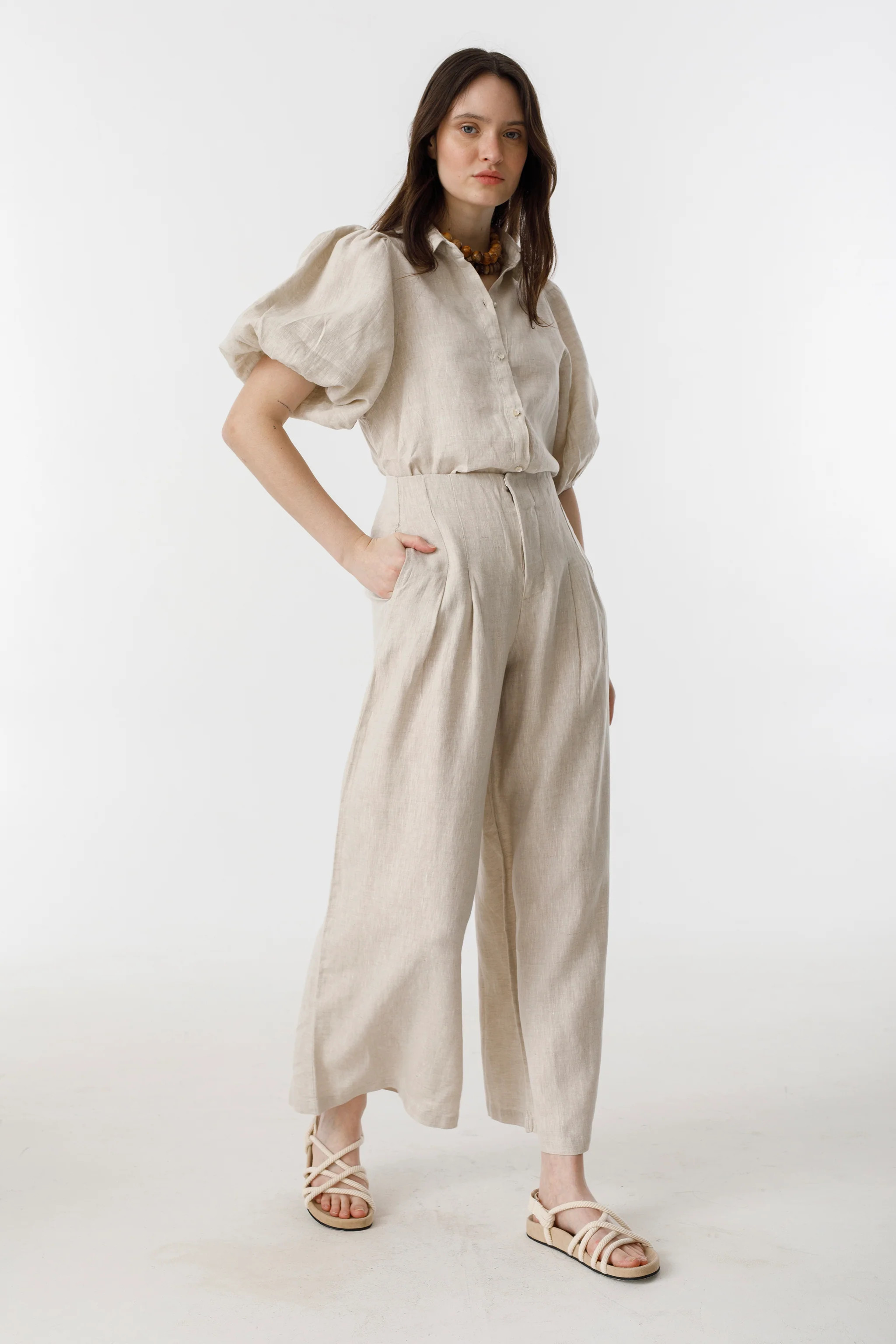 Culotte Linen Pants - Natural | Lanhtropy