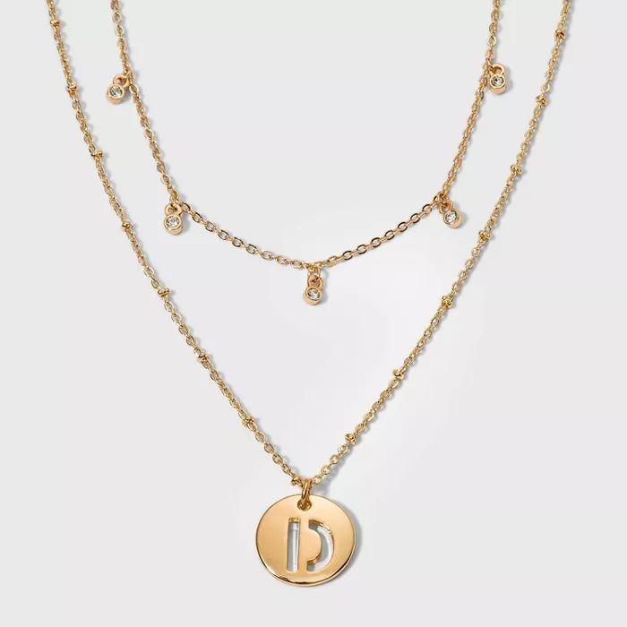 Girls' 2pk Initial Necklace - art class™ Gold | Target