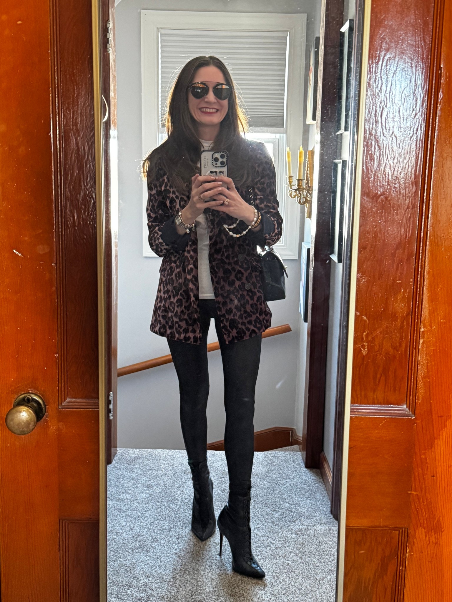 Ready for a night out! I love a good leopard piece and this blazer paired with the Schutz Tennie boots is a perfect combo! I’ve definitely gotten my money’s worth from both of these pieces! The blazer is from J.Crew but I purchased it on Poshmark along with the Tennie boots - if you’re looking to save some money, check there first!

#LTKStyleTip #LTKShoeCrush #LTKItBag