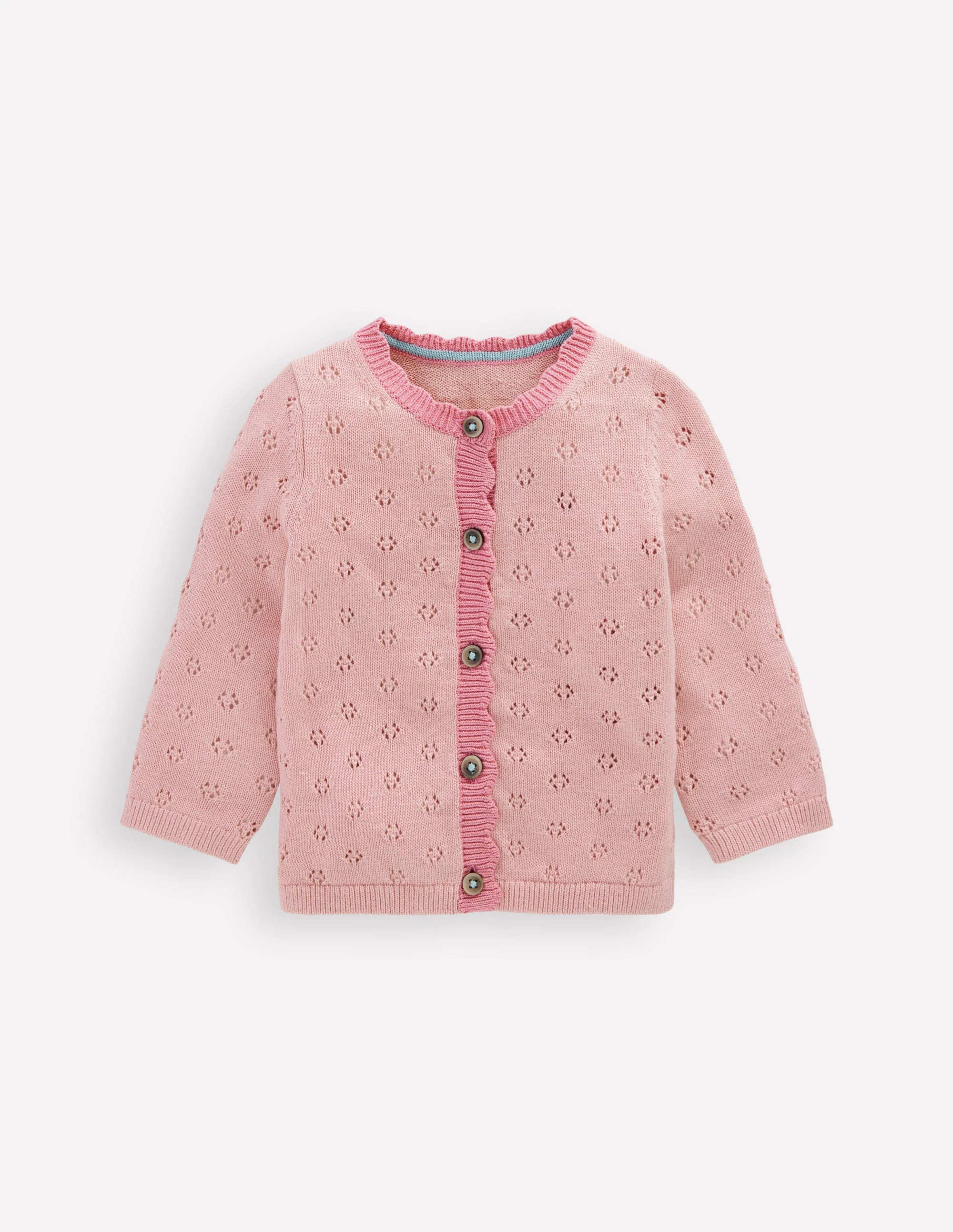 Scalloped Cardigan-Vintage Pink | Boden (US)