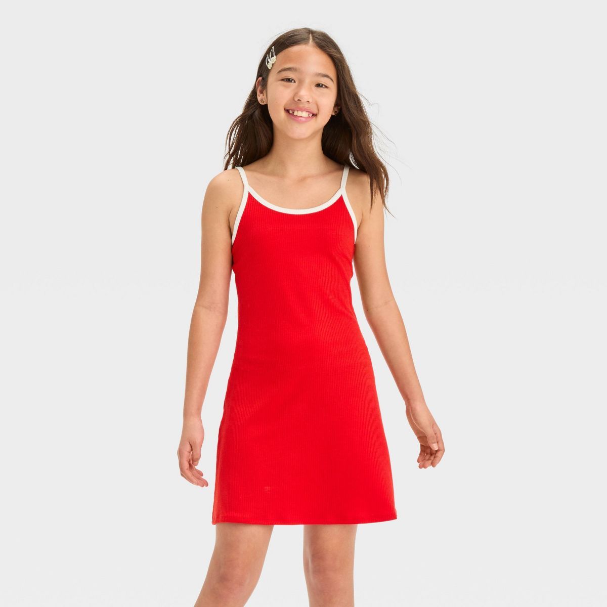 Girls' Knit Cami Dress - art class™ Red M | Target