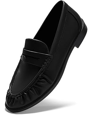 Coutgo Penny Loafers for Women Comfortable Slip on Shoes Collapsible Heel Closed Toe Dressy Casua... | Amazon (US)