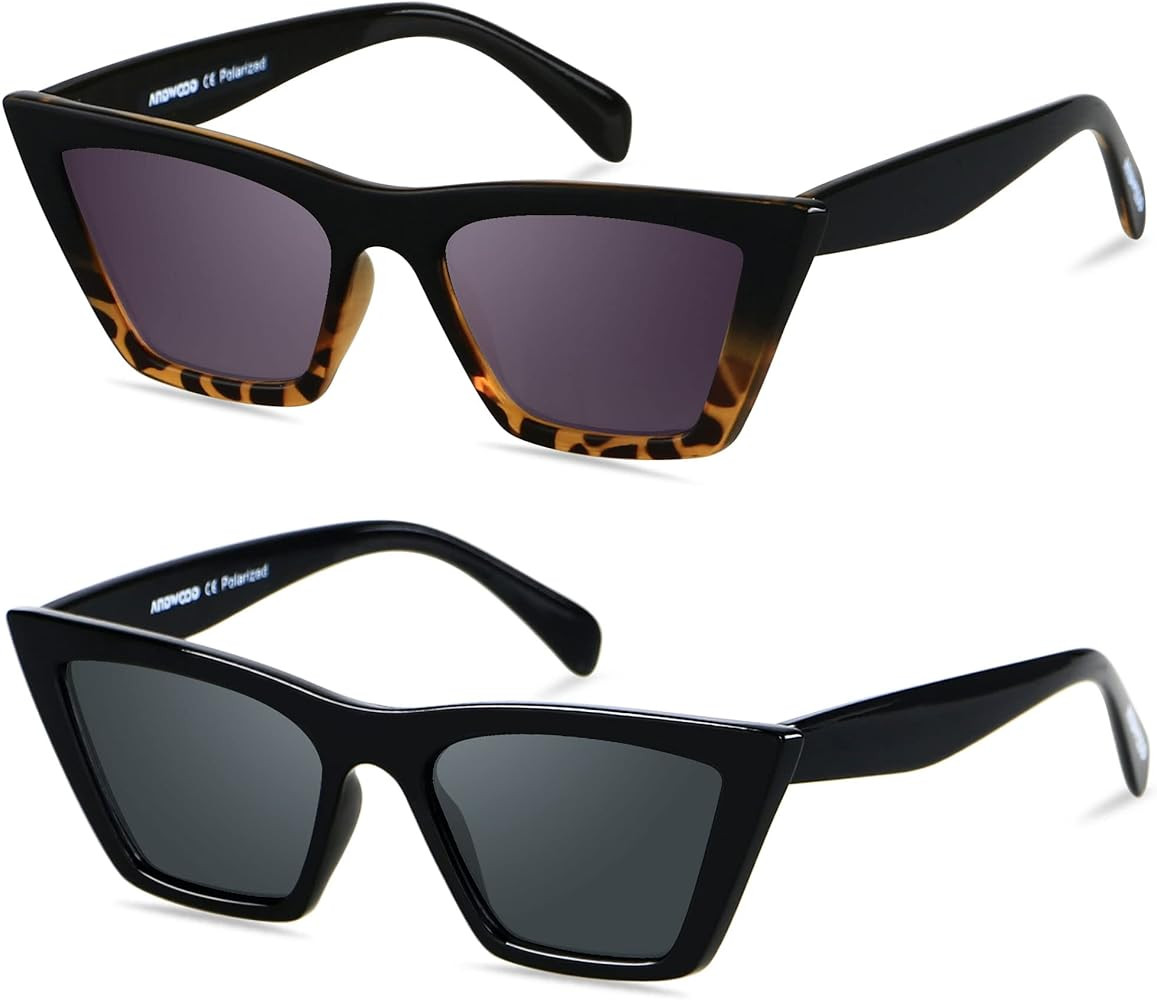 ANDWOOD Cat Eye Sunglasses for Women Polarized Cateye Frames Fashion Vintage Square Classic Retro... | Amazon (US)