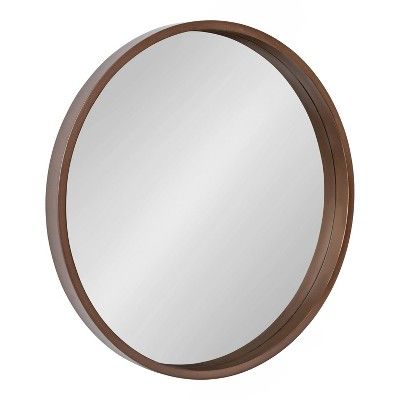 22&#34; x 22&#34; Travis Round Wood Accent Decorative Wall Mirror Bronze - Kate &#38; Laurel All ... | Target