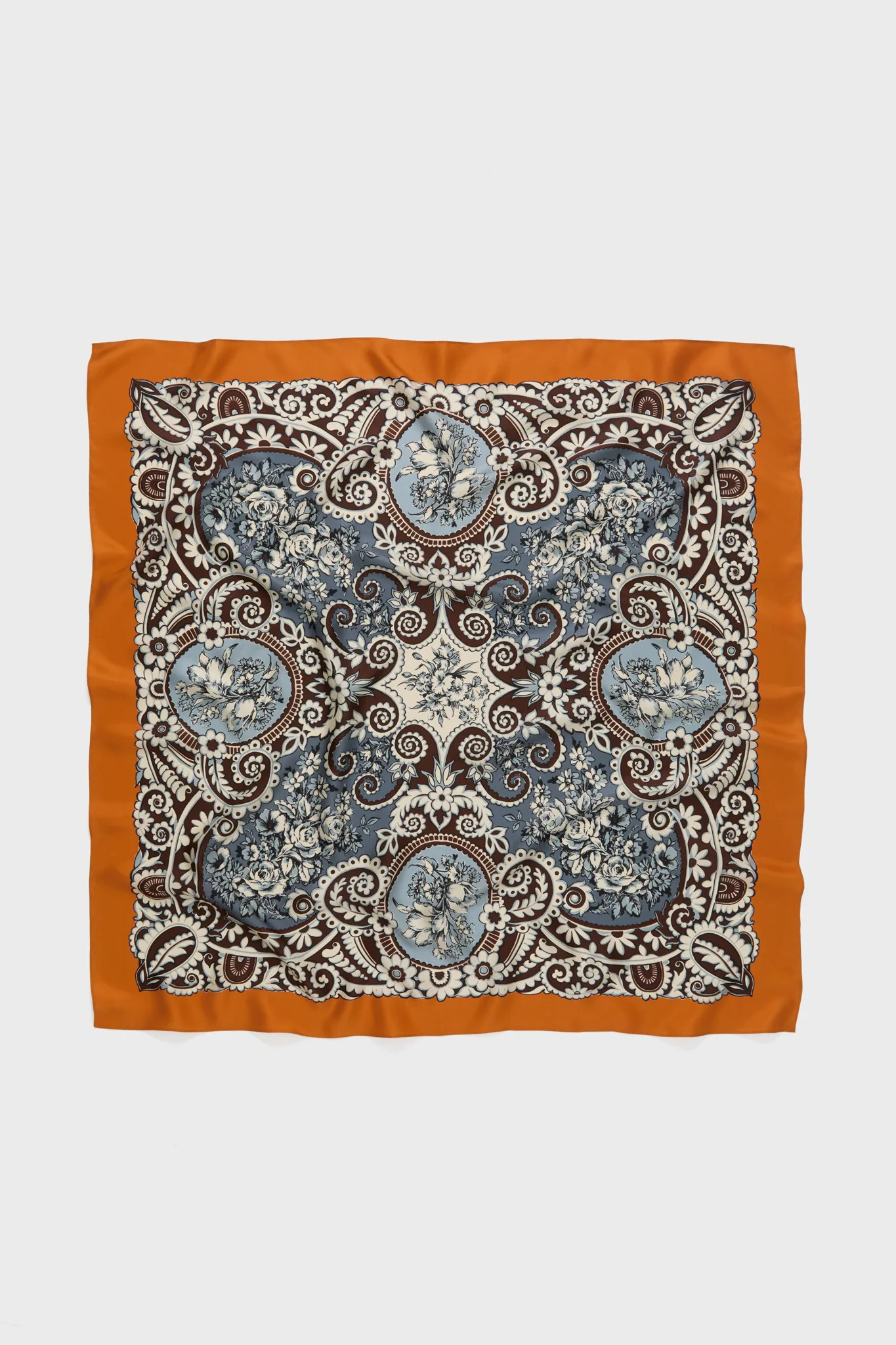Orange Filigree Medium Silk Scarf | Tuckernuck (US)
