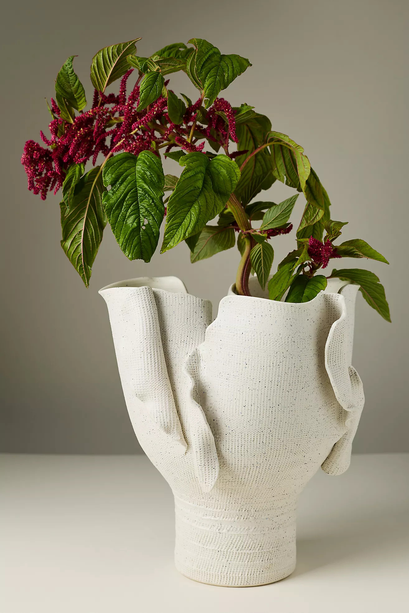 Ivory Textured Torn Porcelain Vessel | Anthropologie (US)
