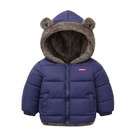 TOWED22 Baby Girls Winter Autumn Warm Little Kids Toddler Jacket Coat(Navy 3-4 Y) | Walmart (US)