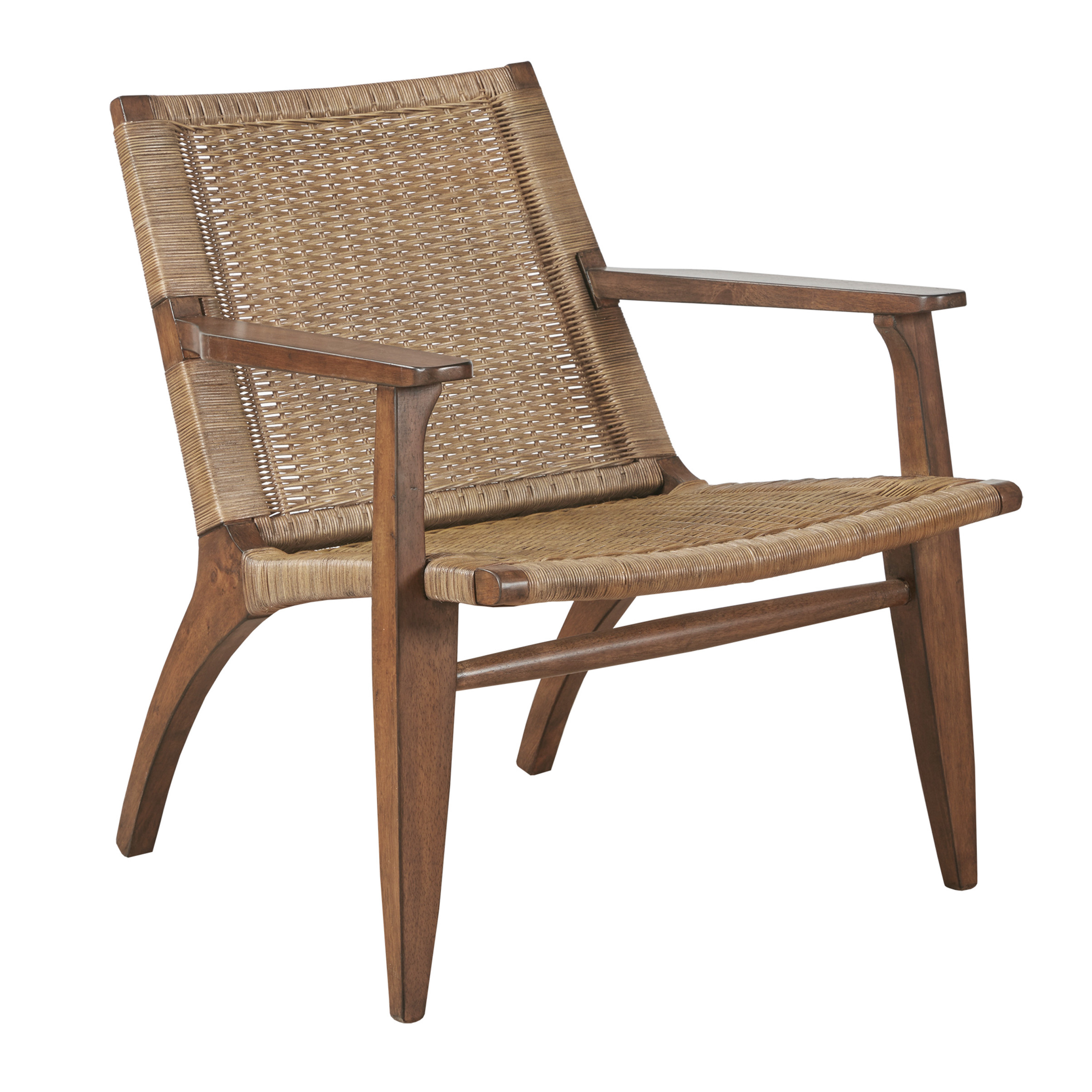 Albi Mahogany Wood and Rattan Chair | World Market