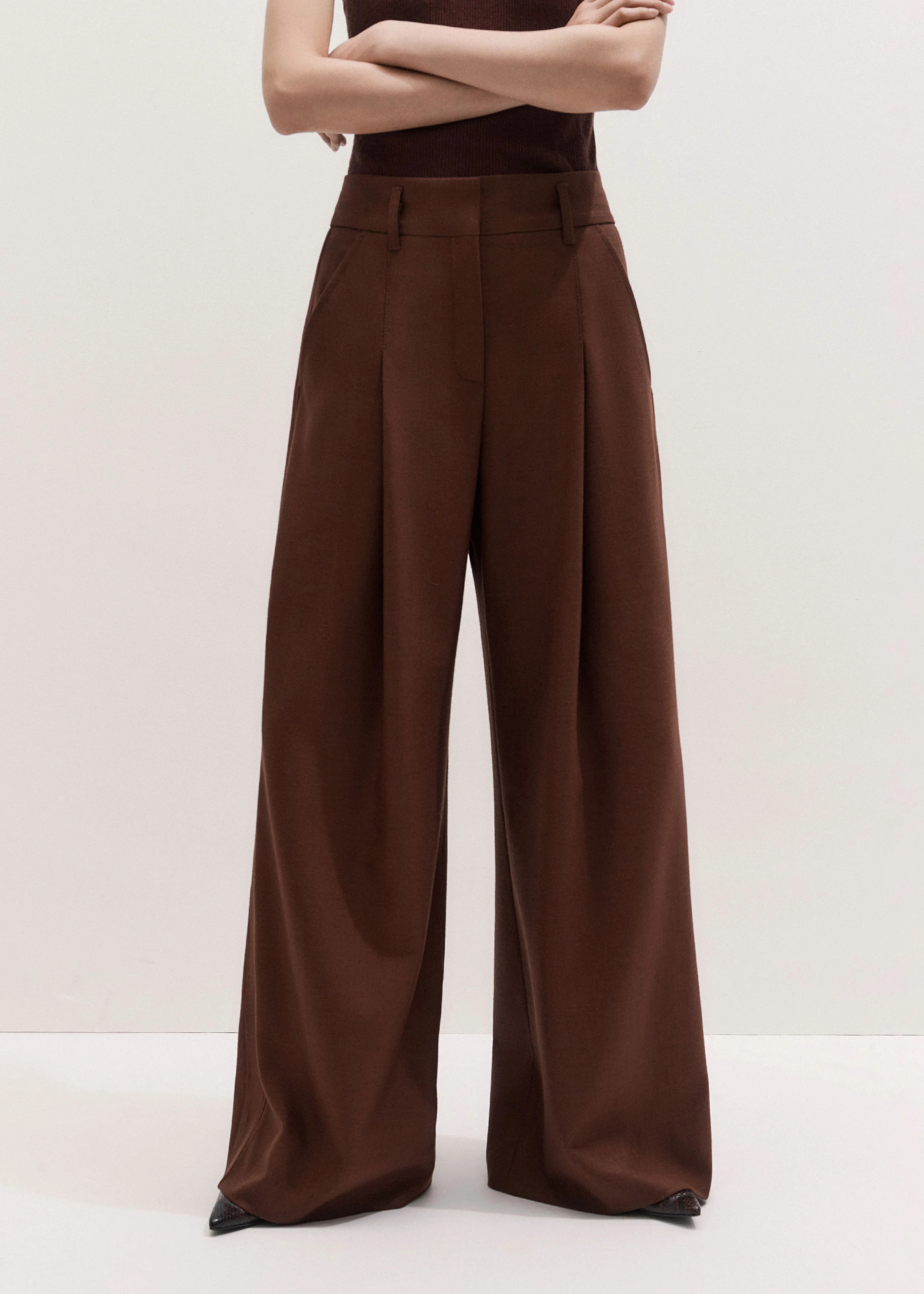 Pleat Wide-Leg Trouser | ME+EM Global (Excluding US)