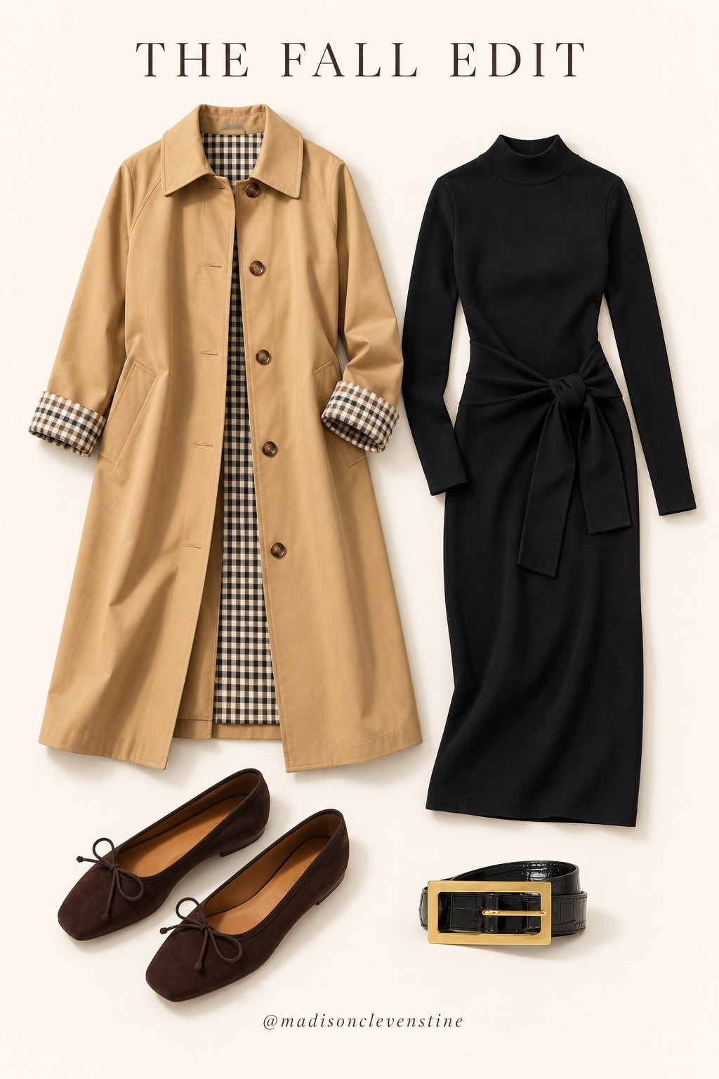 A trench coat outfit that never misses 🤍 a classic tan trench over a black midi dress, finished with suede bow flats. Polished enough for dinner, easy enough for every day. #LTKstyle #trenchcoat

#LTKSeasonal