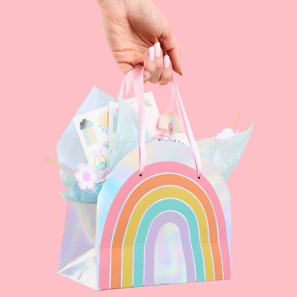 xo, Fetti Rainbow Gift Bag Set - 10 pcs. | Birthday Party Gift, Colorful Bachelorette Bag, Bach P... | Amazon (US)