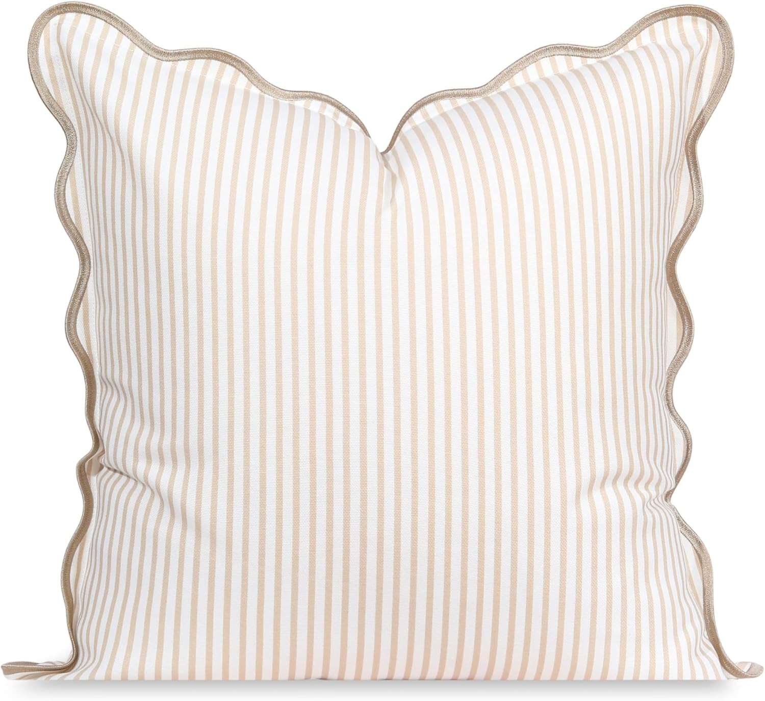 Hofdeco Premium Coastal Patio Indoor Outdoor Scalloped Throw Pillow Cover Only, 20"x20" Water Rep... | Amazon (US)