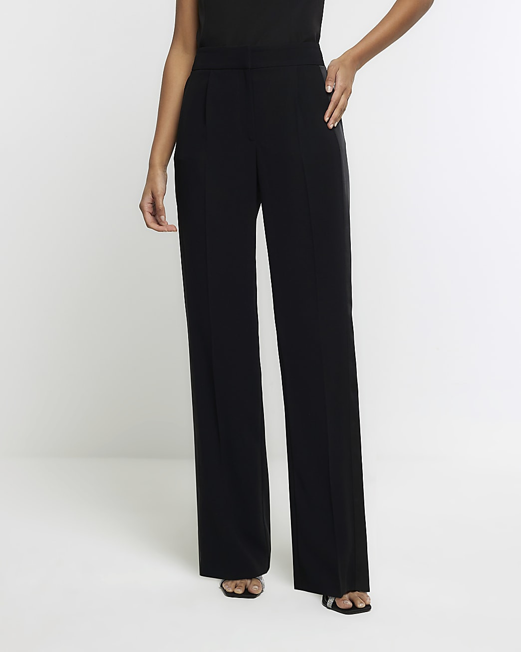 Black straight smart trousers | River Island (UK & IE)