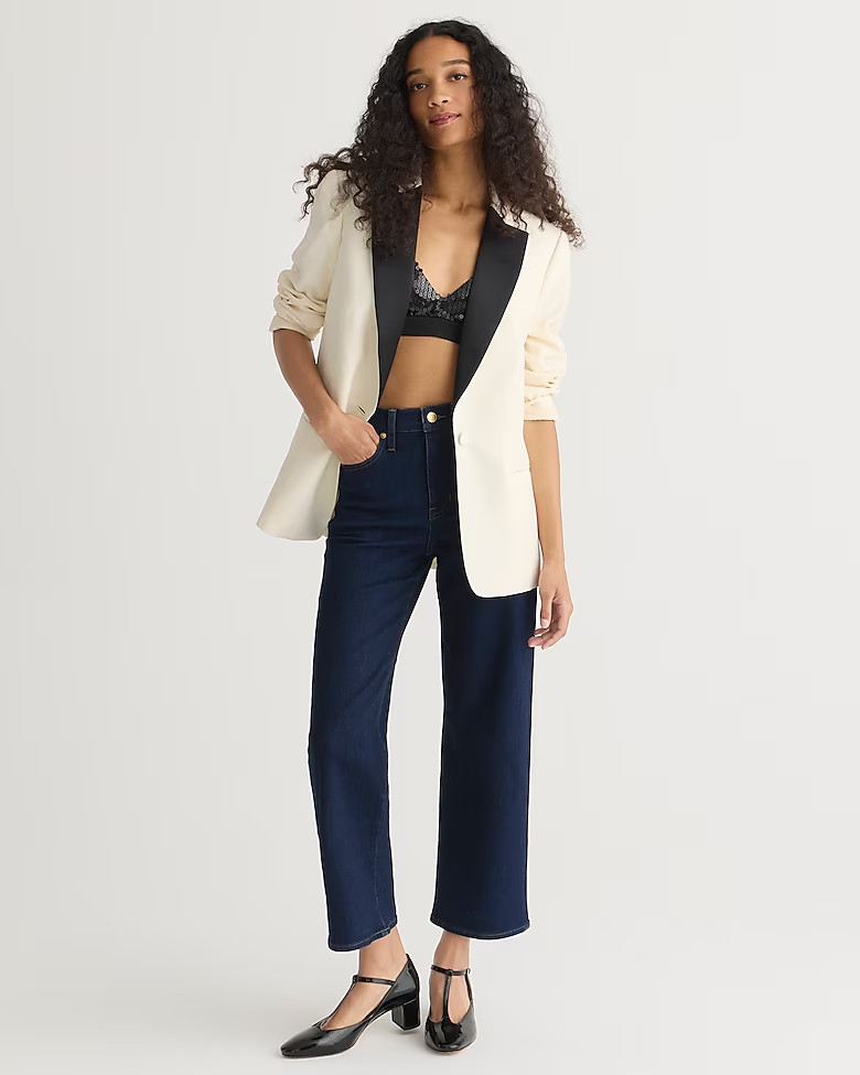 Slim wide-leg brushed back jean | J. Crew US